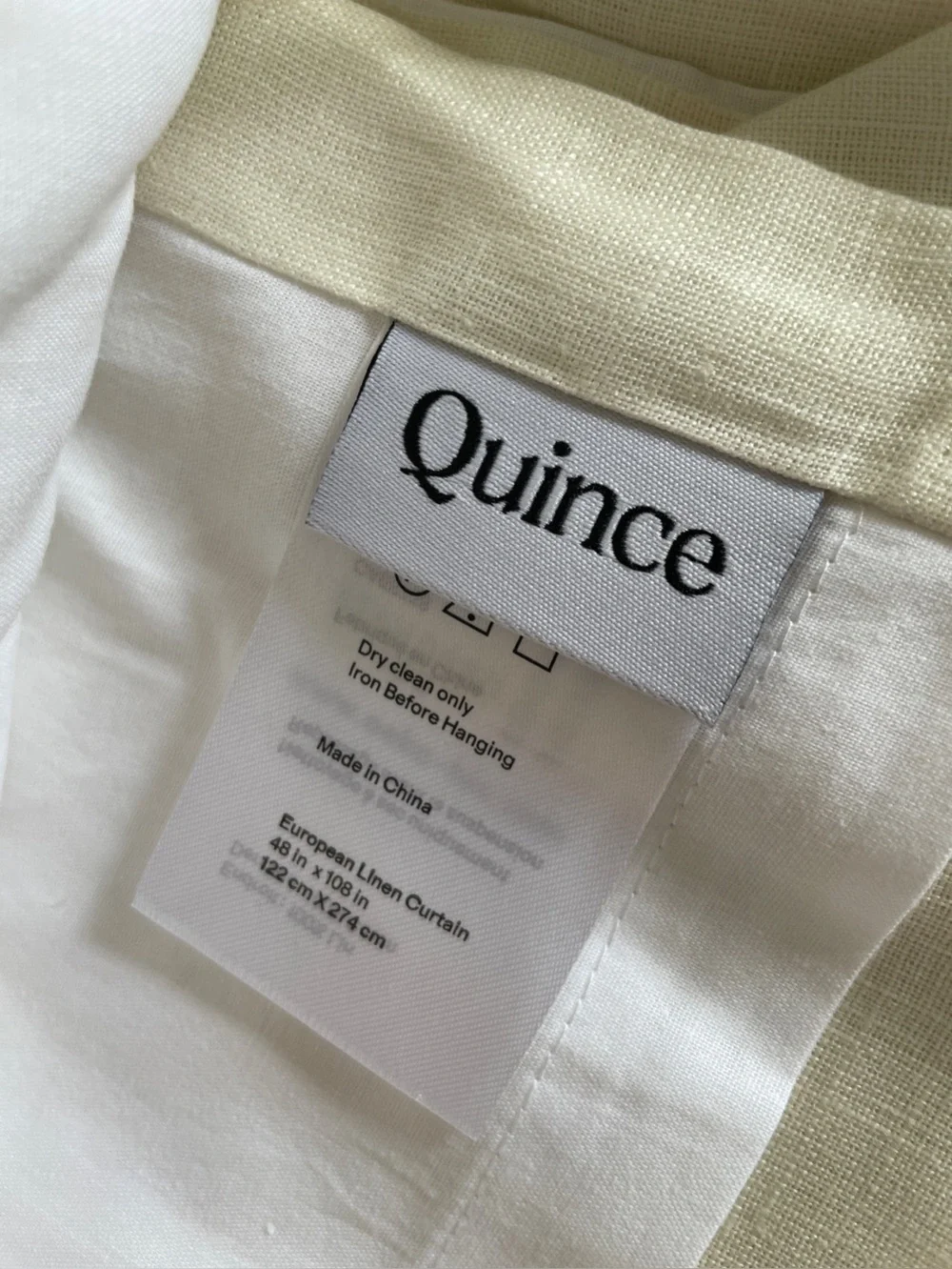 Cream Quince European Linen Curtain 48x108 Cream one panel (2 available)